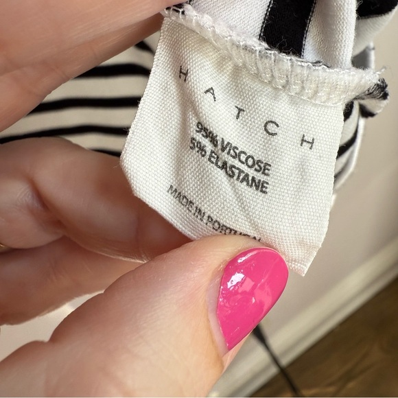 Hatch Black and White Striped V-Neck Maternity Tee size Small - Picture 5 of 6